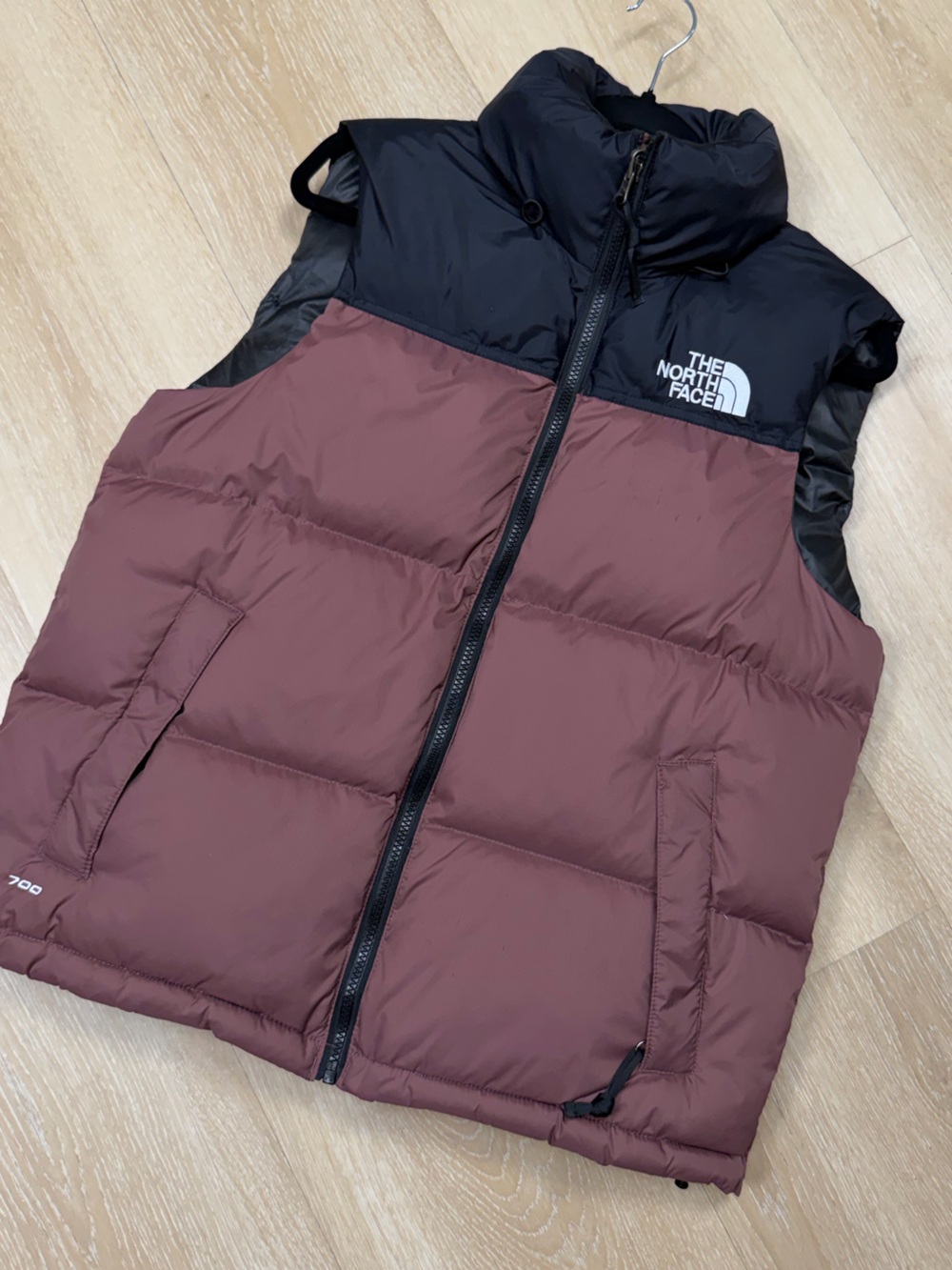 The North Face puffer nuptse Black maroon retro 1996 Men's Vest XS